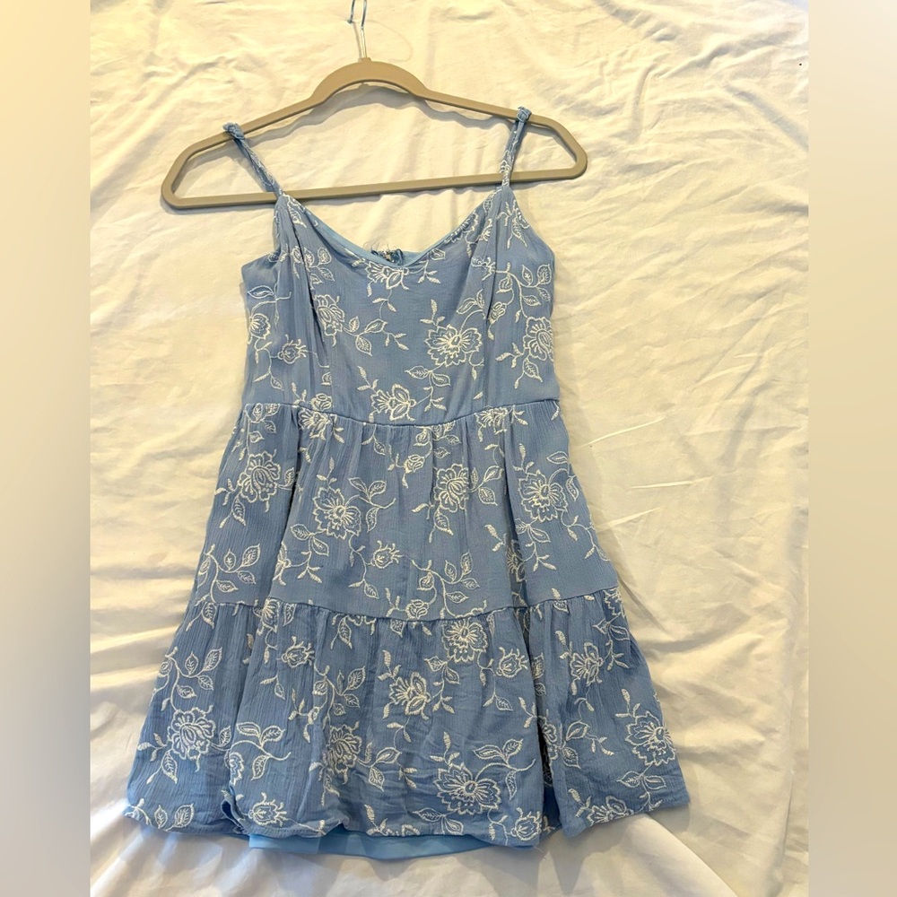 Blue and White Floral Spaghetti Strap
